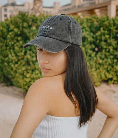 Thinking... Embroidered Dad Hat - Vintage Distressed Baseball Cap Lebanon