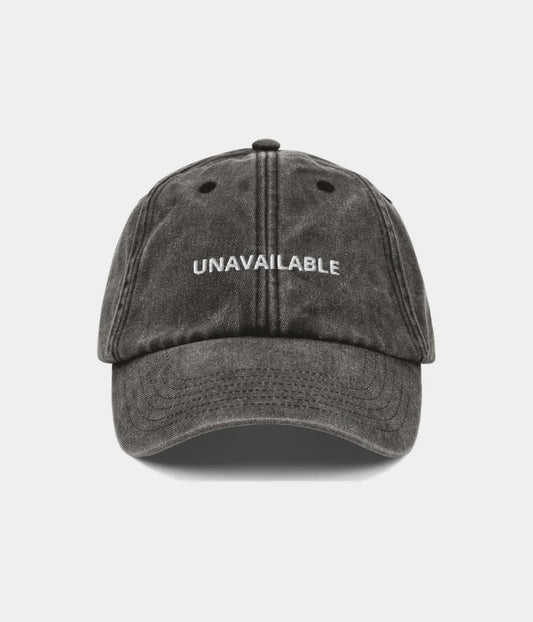 Unavailable Distressed Dad Hat - Vintage Washed Black Slogan Cap Lebanon