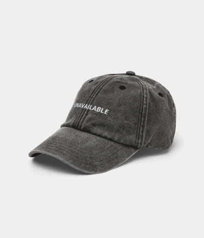 Unavailable Distressed Dad Hat - Vintage Washed Black Slogan Cap Lebanon