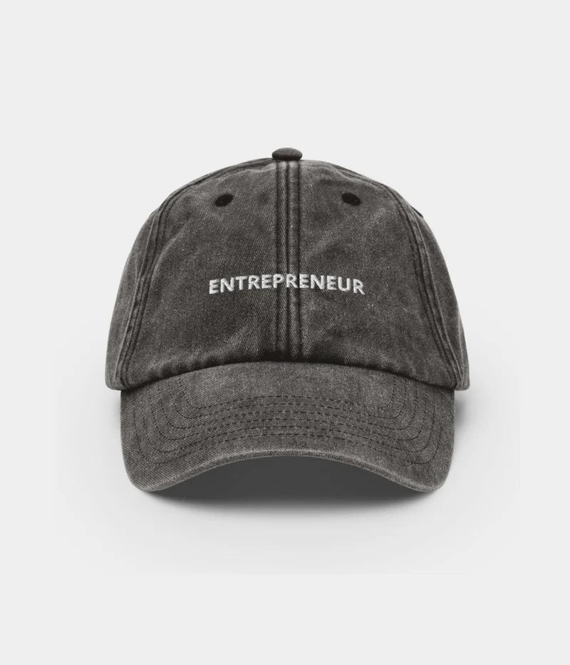Entrepreneur Distressed Dad Hat - Vintage Washed Charcoal Baseball Cap Lebanon