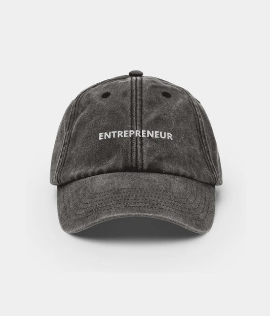 Entrepreneur Distressed Dad Hat - Vintage Washed Charcoal Baseball Cap Lebanon