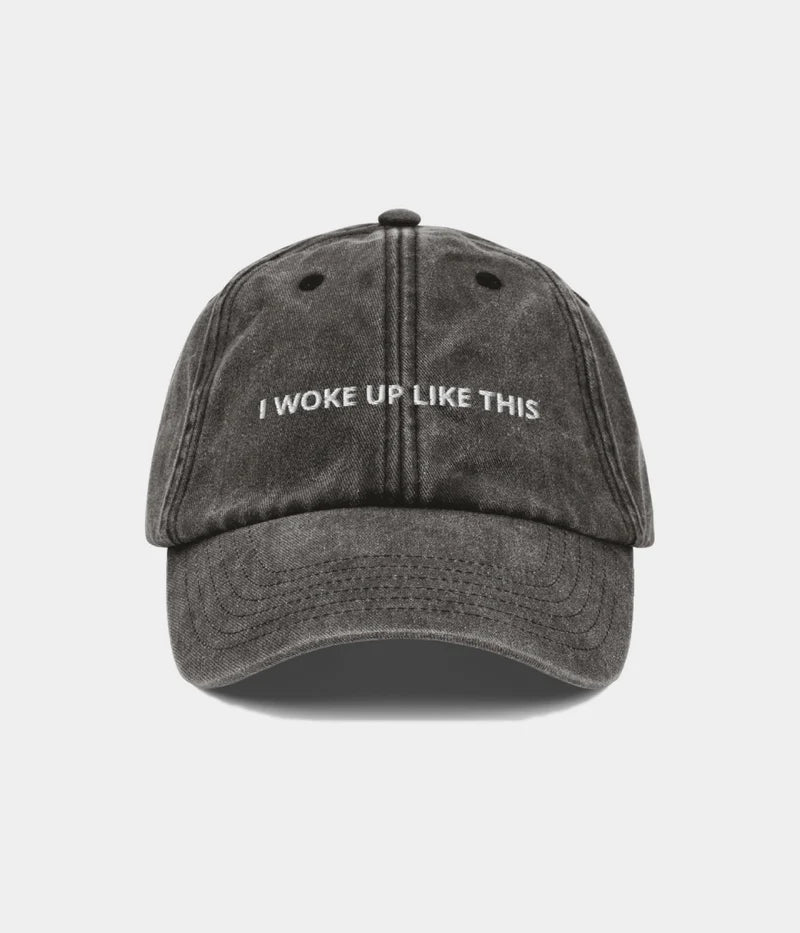 I Woke Up Like This Funny Dad Hat - Vintage Washed Charcoal Baseball Cap Lebanon