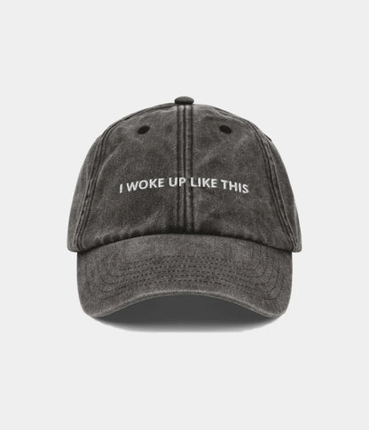 I Woke Up Like This Funny Dad Hat - Vintage Washed Charcoal Baseball Cap Lebanon