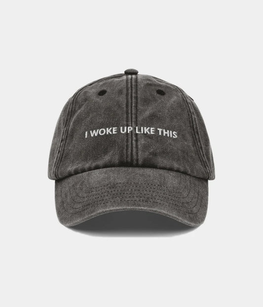 I Woke Up Like This Funny Dad Hat - Vintage Washed Charcoal Baseball Cap Lebanon