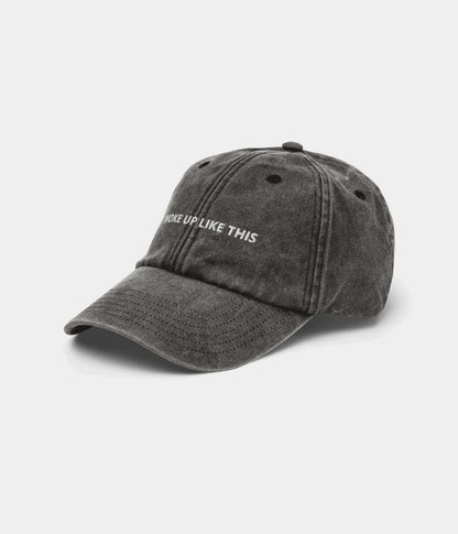 I Woke Up Like This Funny Dad Hat - Vintage Washed Charcoal Baseball Cap Lebanon