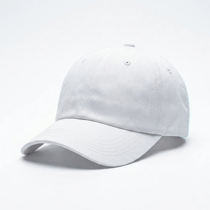 Classic Solid Color Cotton Baseball Cap - Adjustable Dad Hat (Black & White)
