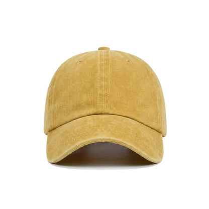 Mustard Yellow Denim Cap – Classic Adjustable Baseball Hat for Men & Women