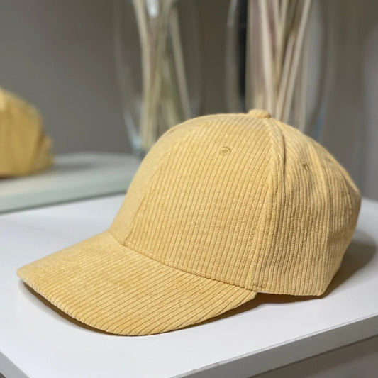 Yellow Corduroy Baseball Cap – Vintage Minimalist Style