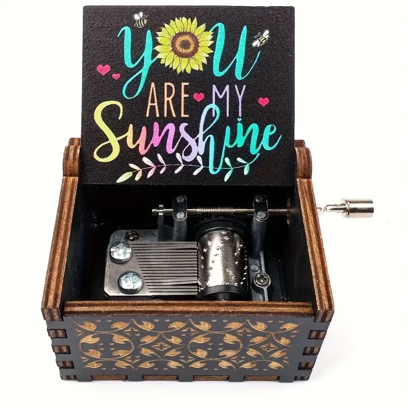 Handmade Wooden Music Box – “You Are My Sunshine” Gift for Her, Romantic Keepsake, Birthday & Anniversary Gift Lebanon