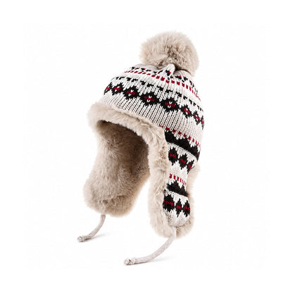 Warm Winter Trapper Hat with Faux Fur | Knitted Ear Flap Hat Lebanon
