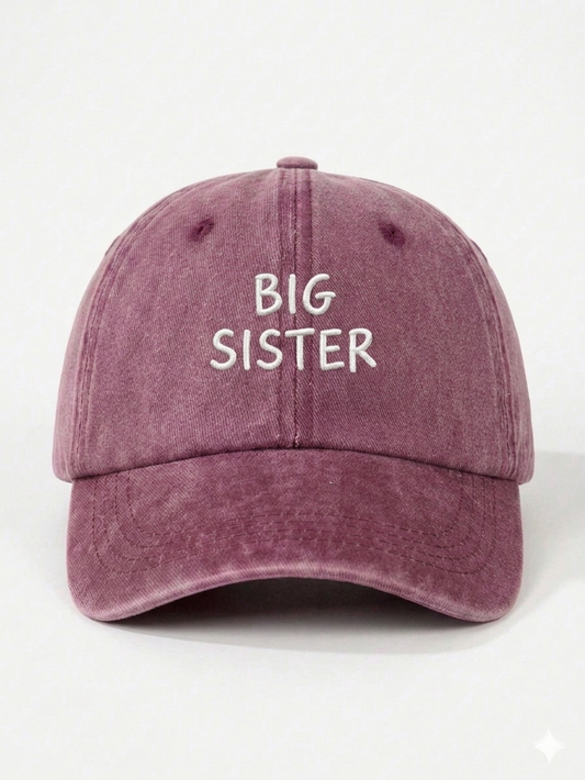 Big Sister Kids Cap Lebanon | Embroidered Big Sister Hat for Girls | Burgundy Cotton kids Hat Gift Lebanon