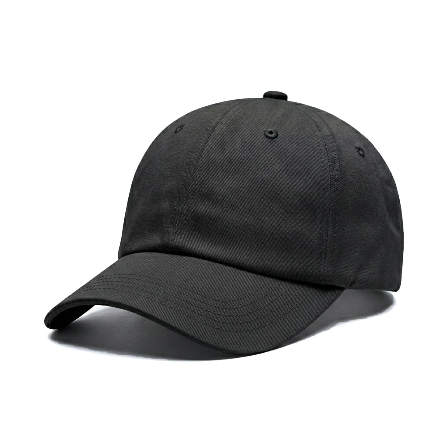 Classic Solid Color Cotton Baseball Cap - Adjustable Dad Hat (Black & White)