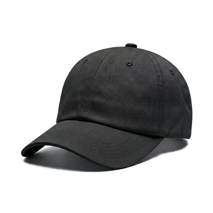 Classic Solid Color Cotton Baseball Cap - Adjustable Dad Hat (Black & White)