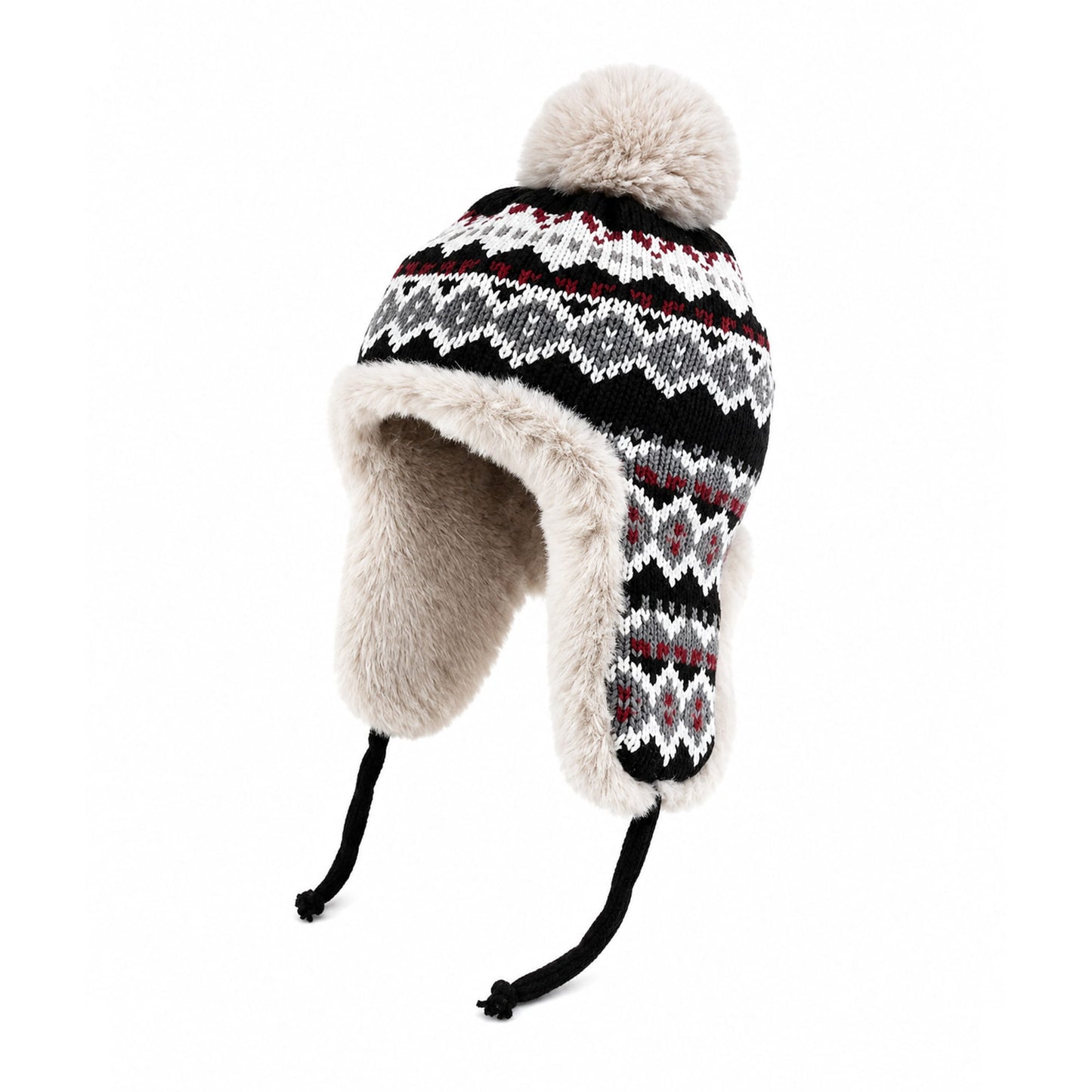 Warm Winter Trapper Hat with Faux Fur | Knitted Ear Flap Hat Lebanon