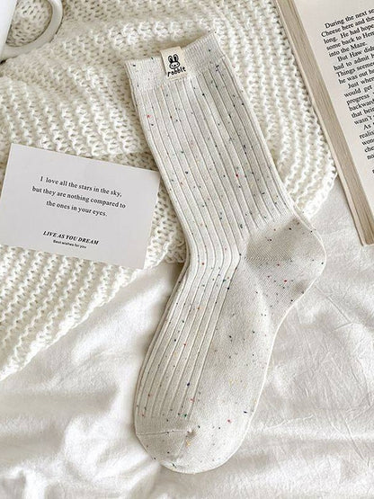Cozy Speckled Ribbed Socks – 4 Colors (EU 36–40)