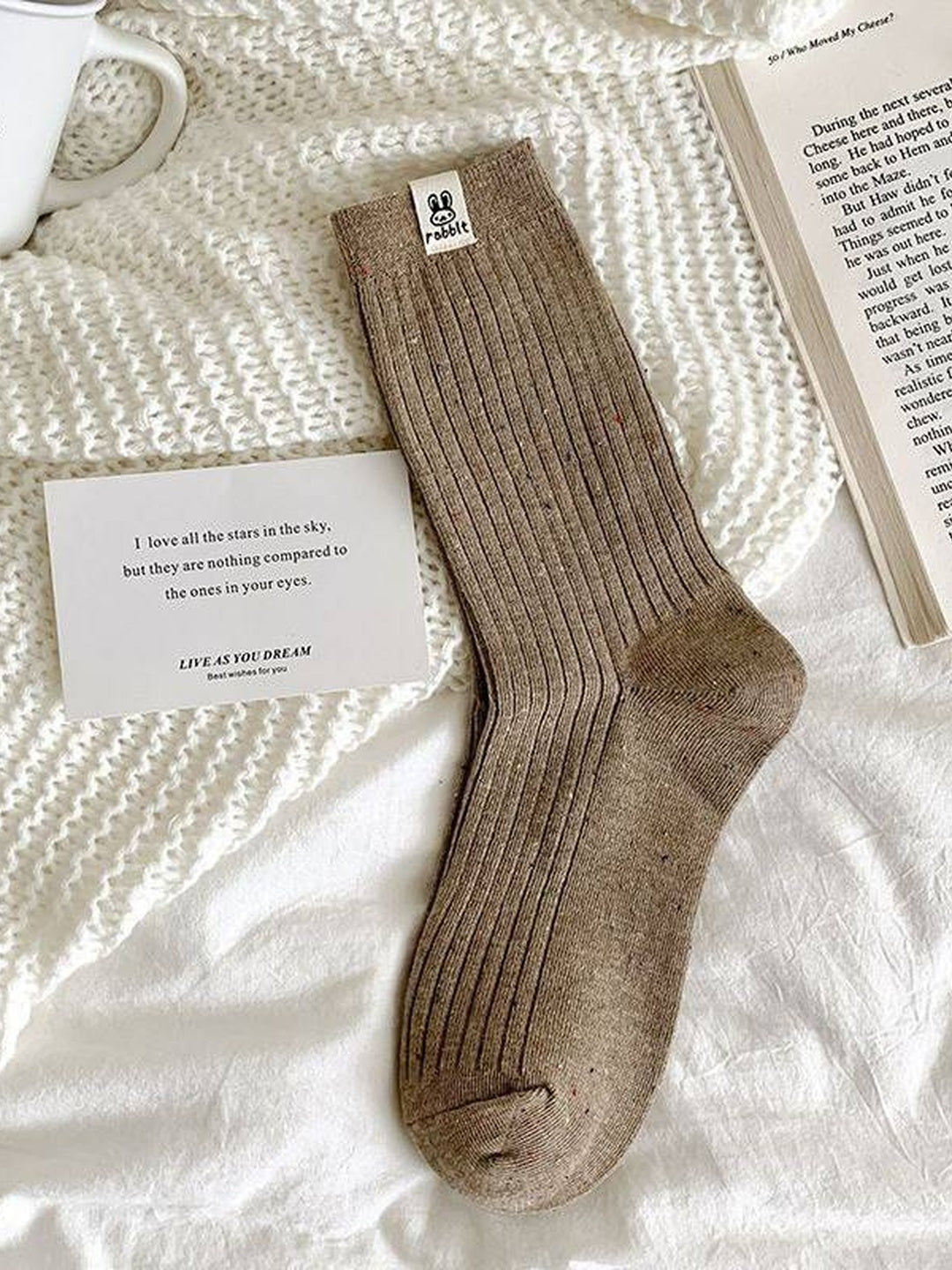 Cozy Speckled Ribbed Socks – 4 Colors (EU 36–40)