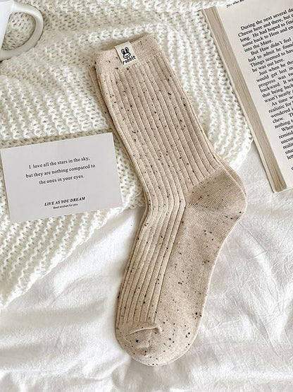 Cozy Speckled Ribbed Socks – 4 Colors (EU 36–40)