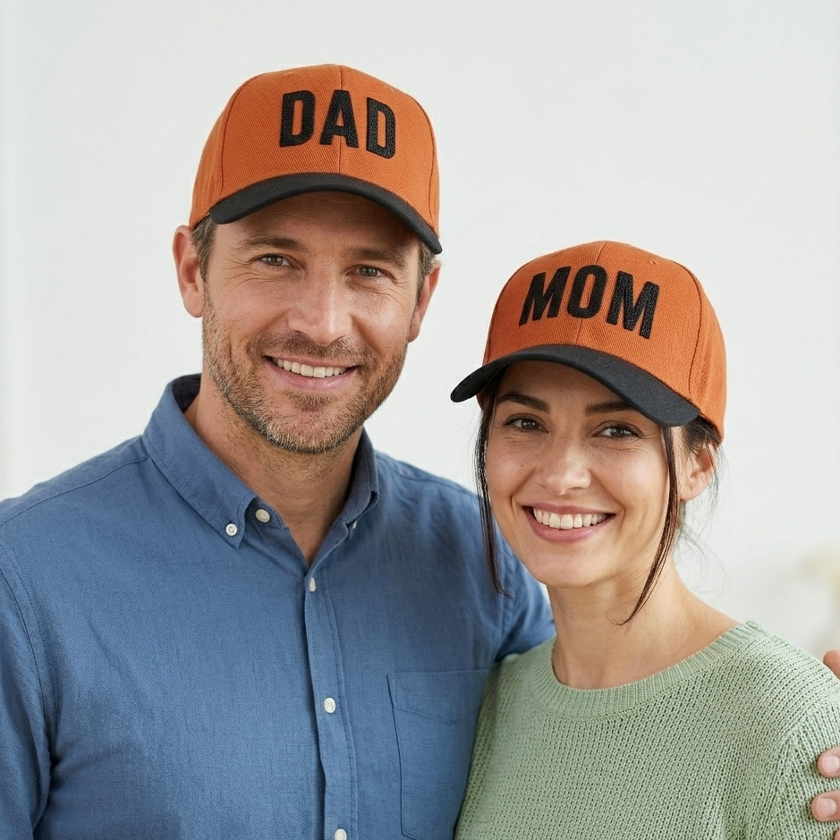 Dad Mom Caps Set | Multicolor Embroidered DAD MOM Hats Lebanon