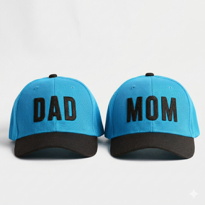 Dad Mom Caps Set | Multicolor Embroidered DAD MOM Hats Lebanon