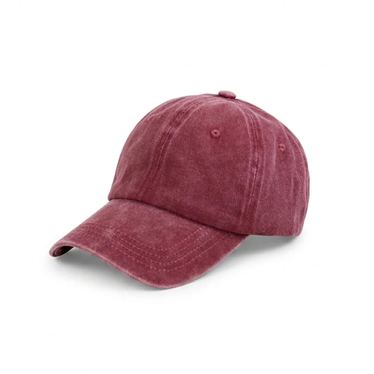 Premium Vintage Washed Cotton Dad Hat – Burgundy