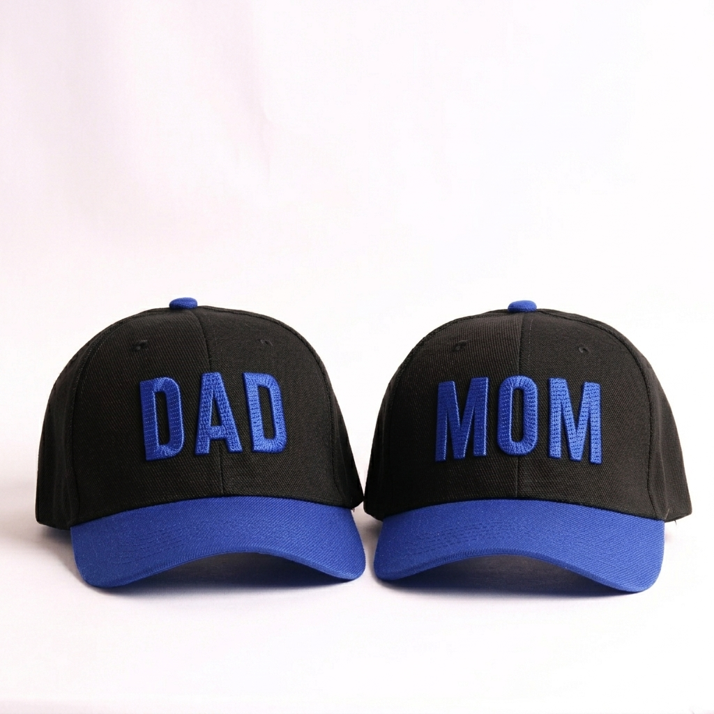 Dad Mom Caps Set | Multicolor Embroidered DAD MOM Hats Lebanon