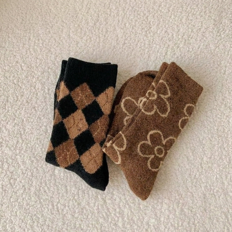 34-38 | Cozy Vintage-Inspired Socks - 2 pairs