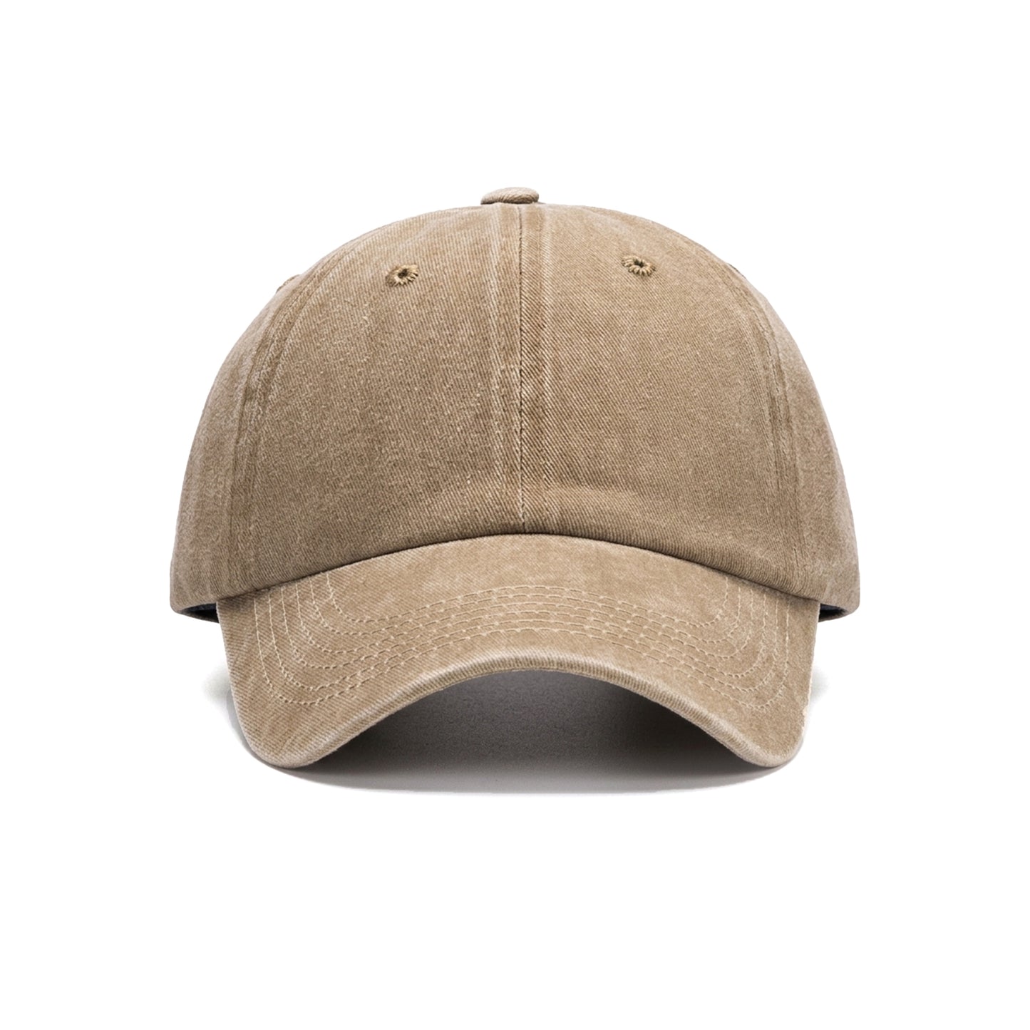 Vintage Washed Cotton Baseball Cap – Adjustable Unisex Dad Hat (Beige / Sand)