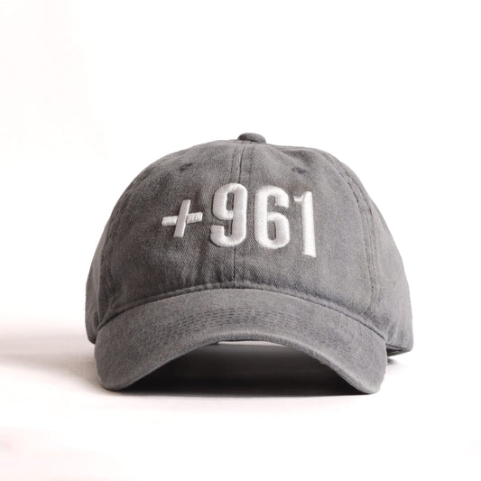 +961 Cap - Lebanon Country Code Embroidered Washed Cotton Cap