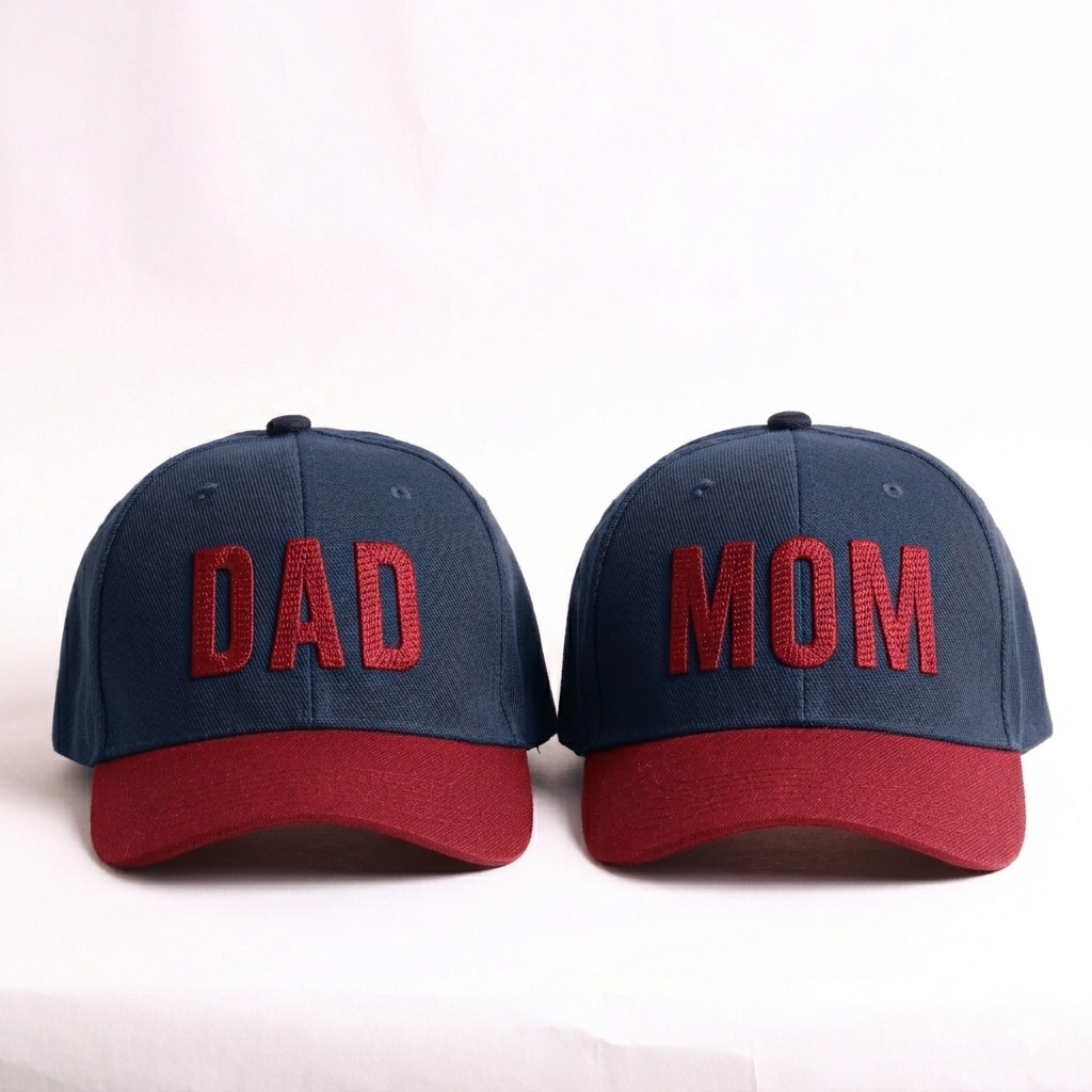 Dad Mom Caps Set | Multicolor Embroidered DAD MOM Hats Lebanon