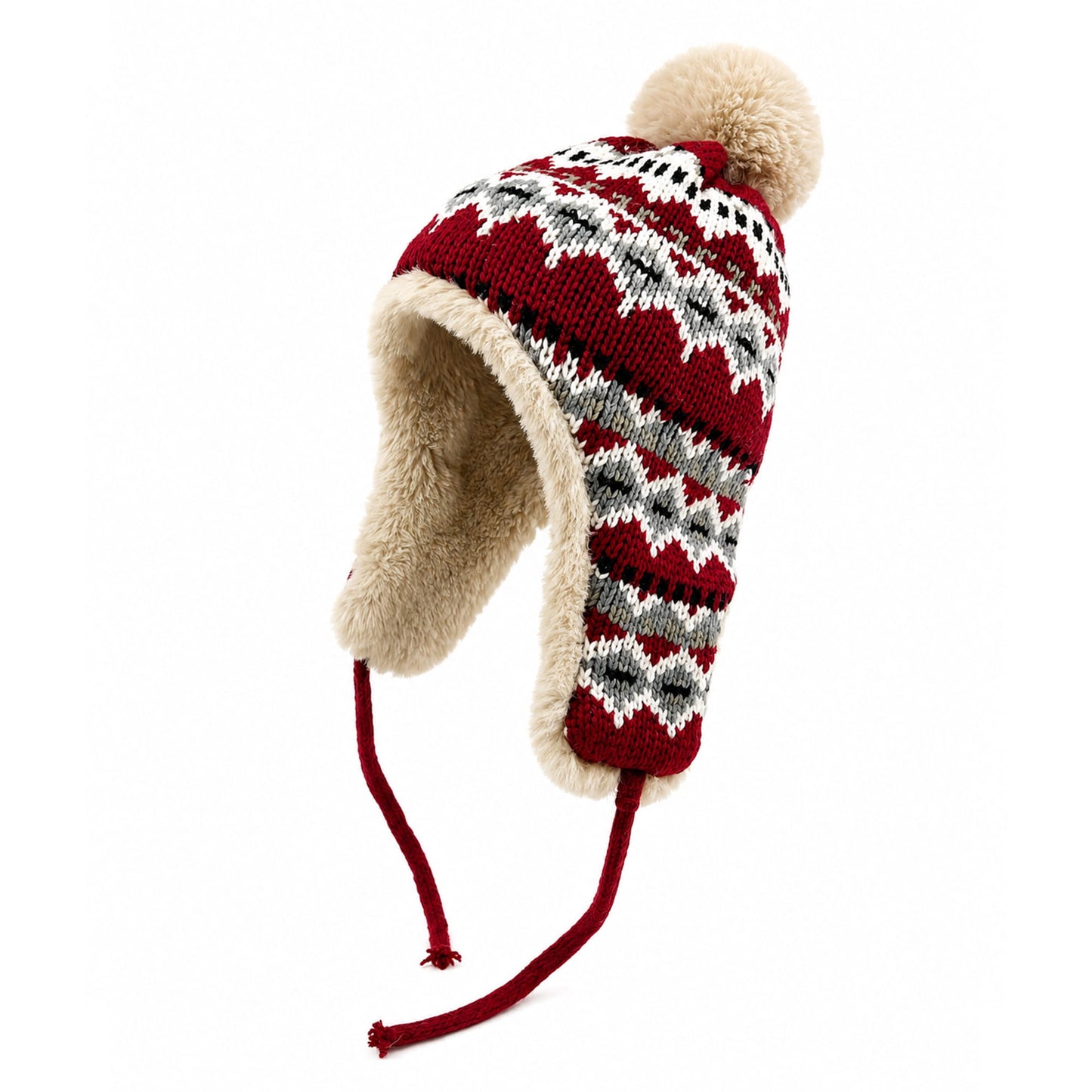Warm Winter Trapper Hat with Faux Fur | Knitted Ear Flap Hat Lebanon
