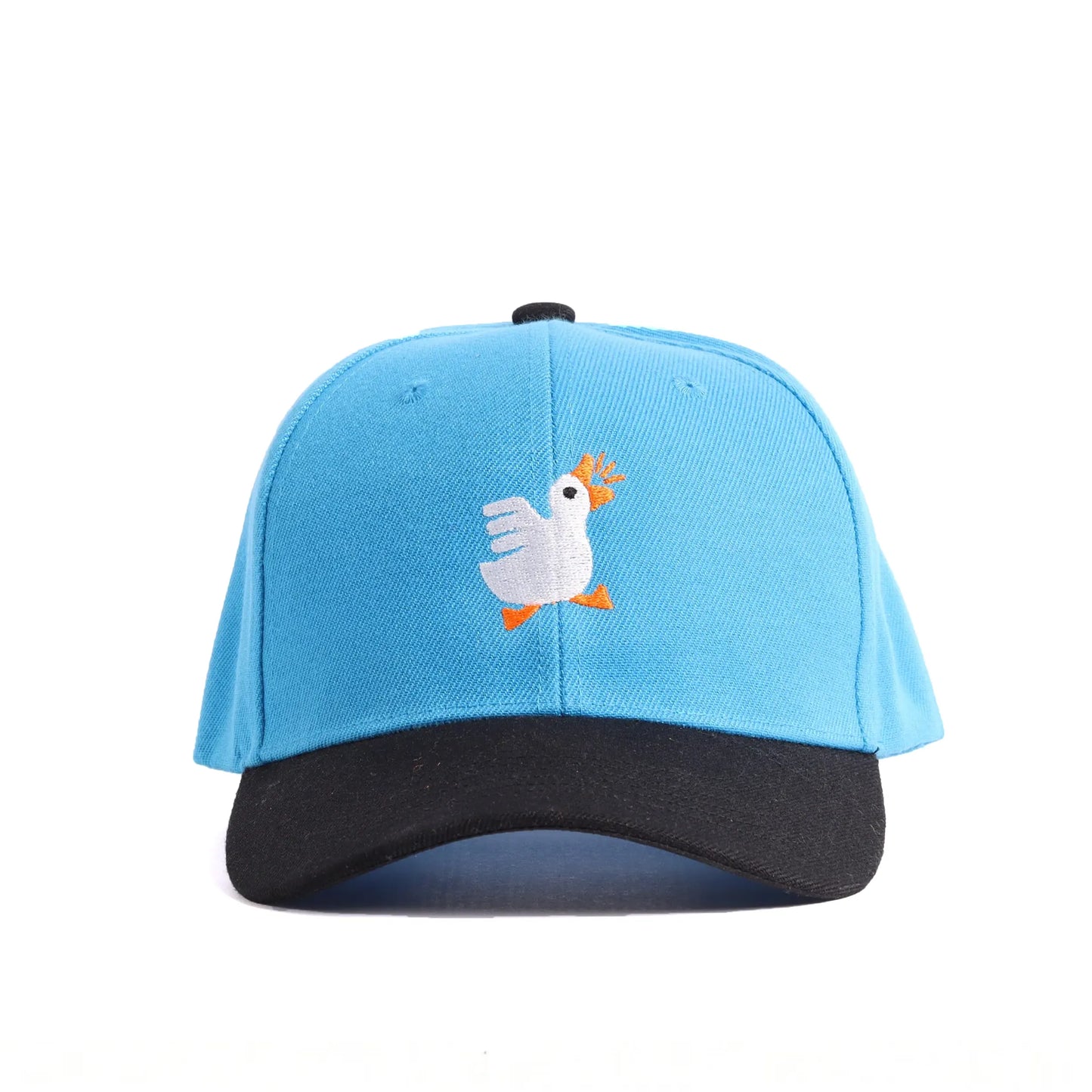 Happy Goose Embroidered Two-Tone Baseball Cap | Sky Blue & Black Animal Hat