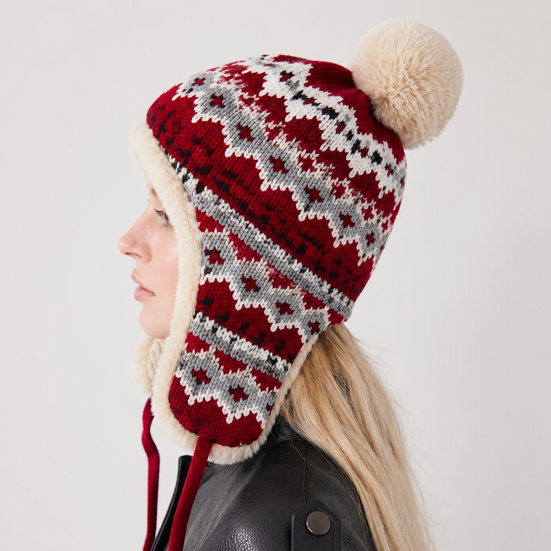 Warm Winter Trapper Hat with Faux Fur | Knitted Ear Flap Hat Lebanon